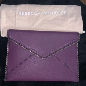Rebecca Minkoff Leo Envelope Clutch in blackberry
